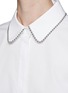 Detail View - Click To Enlarge - ALEXANDER WANG - Ball chain collar cotton poplin shirt