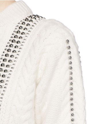 Detail View - Click To Enlarge - ALEXANDER WANG - Hand crochet ball chain lambswool sweater