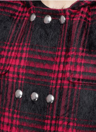 Detail View - Click To Enlarge - ALEXANDER WANG - Triple snap button front tartan plaid duffle coat