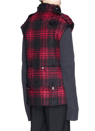 Back View - Click To Enlarge - ALEXANDER WANG - Triple snap button front tartan plaid boxy vest