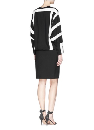 Back View - Click To Enlarge - CHLOÉ - Graphic stripe dropped waist crepe dress