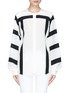 Main View - Click To Enlarge - CHLOÉ - Collarless graphic stripe silk blouse