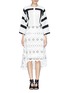 Figure View - Click To Enlarge - CHLOÉ - Collarless graphic stripe silk blouse