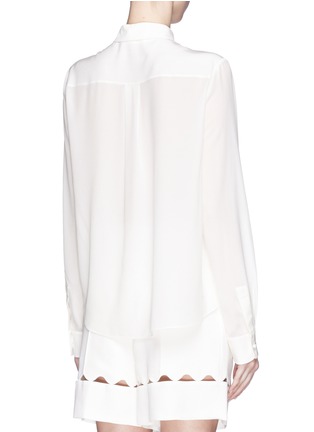 Back View - Click To Enlarge - CHLOÉ - Scalloped cutout silk blouse
