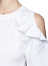 Detail View - Click To Enlarge - CHLOÉ - Ruffle cold shoulder jersey T-shirt