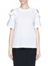 Main View - Click To Enlarge - CHLOÉ - Ruffle cold shoulder jersey T-shirt