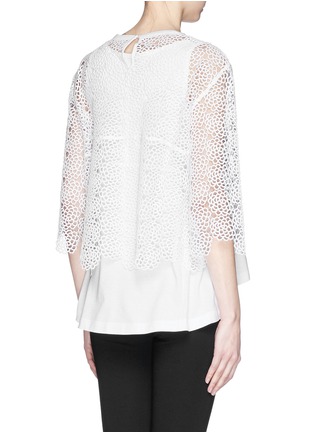 Back View - Click To Enlarge - CHLOÉ - Floral lace cape overlay jersey top