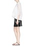 Figure View - Click To Enlarge - CHLOÉ - Floral lace cape overlay jersey top