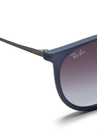 Detail View - Click To Enlarge - RAY-BAN - 'Erika' matte acetate frame wire temple sunglasses