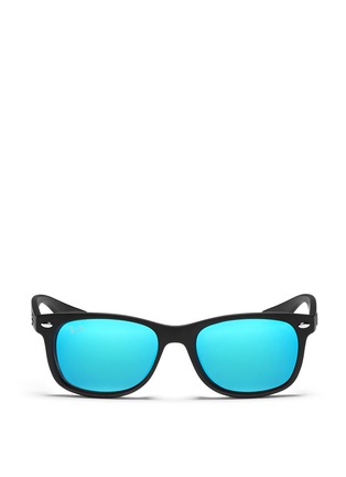 Main View - Click To Enlarge - RAY-BAN - 'New Wayfarer Junior' matte plastic mirror sunglasses