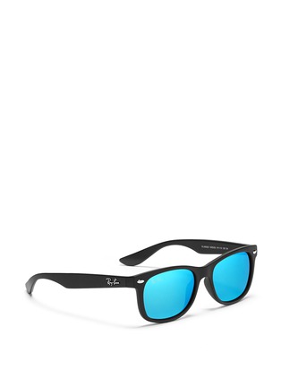 Figure View - Click To Enlarge - RAY-BAN - 'New Wayfarer Junior' matte plastic mirror sunglasses