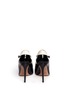 Back View - Click To Enlarge - VALENTINO GARAVANI - Velvet patent leather cutout ankle booties