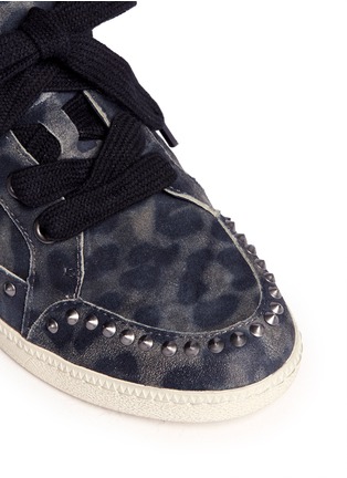 Detail View - Click To Enlarge - ASH - Zoo leopard nappa studded high top sneakers
