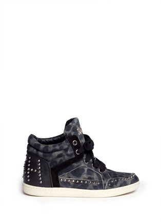 Main View - Click To Enlarge - ASH - Zoo leopard nappa studded high top sneakers