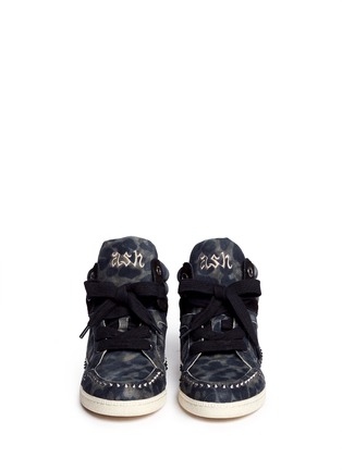 Figure View - Click To Enlarge - ASH - Zoo leopard nappa studded high top sneakers