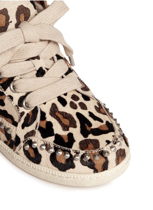 Detail View - Click To Enlarge - ASH - Zoo leopard print studded high top sneakers