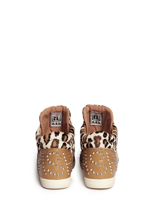 Back View - Click To Enlarge - ASH - Zoo leopard print studded high top sneakers