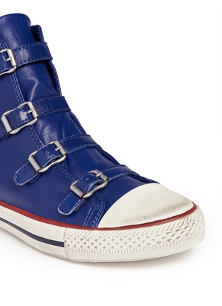 Detail View - Click To Enlarge - ASH - Nappa buckled high top sneakers