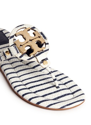Detail View - Click To Enlarge - TORY BURCH - Miller 2 snake embossed striped sandals