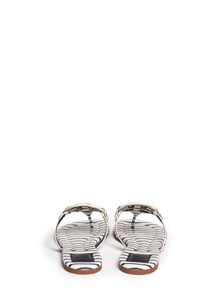 Back View - Click To Enlarge - TORY BURCH - Miller 2 snake embossed striped sandals