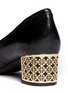 Detail View - Click To Enlarge - TORY BURCH - 'Bea' metallic detailed leather pumps
