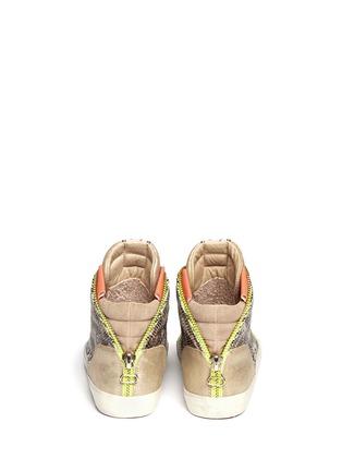 Back View - Click To Enlarge - ASH - Shake Bis snake embossed leather sneakers