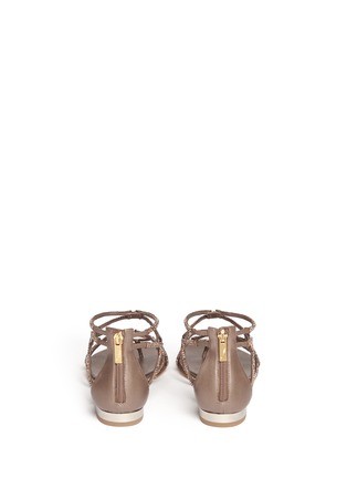 Back View - Click To Enlarge - RENÉ CAOVILLA - Crystal strap leather sandals