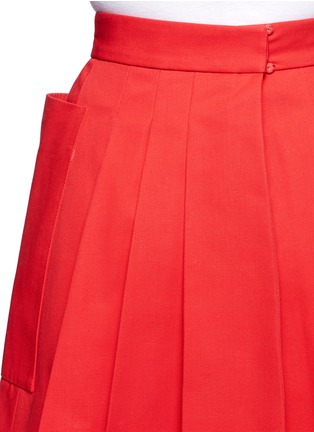 Detail View - Click To Enlarge - ALEXANDER MCQUEEN - Cotton silk-blend canvas large pocket pleated back skirt