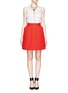 Figure View - Click To Enlarge - ALEXANDER MCQUEEN - Cotton silk-blend canvas large pocket pleated back skirt