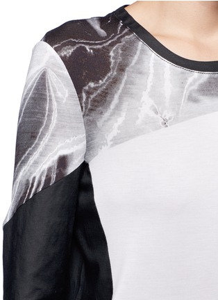 Detail View - Click To Enlarge - HELMUT LANG - Silver print colour block T-shirt