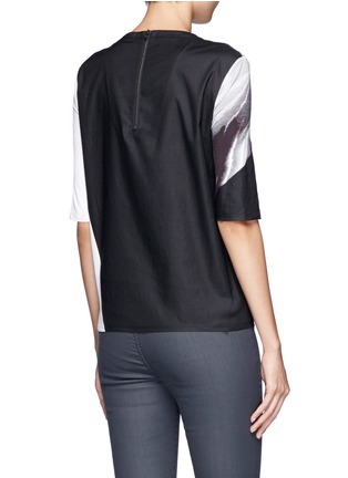 Back View - Click To Enlarge - HELMUT LANG - Silver print colour block T-shirt