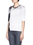 Front View - Click To Enlarge - HELMUT LANG - Silver print colour block T-shirt