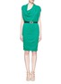 Figure View - Click To Enlarge - LANVIN - Draped front merino knit wool shift dress
