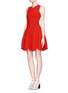 Figure View - Click To Enlarge - ALEXANDER MCQUEEN - Embossed San Gallo knit dress