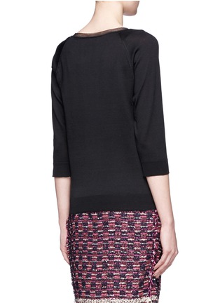 Back View - Click To Enlarge - LANVIN - Lace front panel cotton-silk knit top