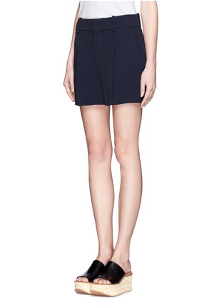 Front View - Click To Enlarge - CHLOÉ - Pleat front crepe shorts