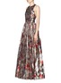 Front View - Click To Enlarge - ALICE & OLIVIA - Nova metallic floral print gown