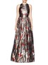 Main View - Click To Enlarge - ALICE & OLIVIA - Nova metallic floral print gown