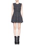 Main View - Click To Enlarge - RVN - Leopard jacquard sleeveless flared dress