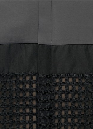 Detail View - Click To Enlarge - LANVIN - Textured check front panel short-sleeve shirt