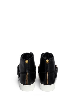 Back View - Click To Enlarge - MICHAEL KORS - 'Helen' metallic plate leather sneakers