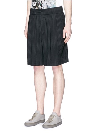 Front View - Click To Enlarge - FFIXXED STUDIOS - 'Viktor' pinstripe relaxed shorts