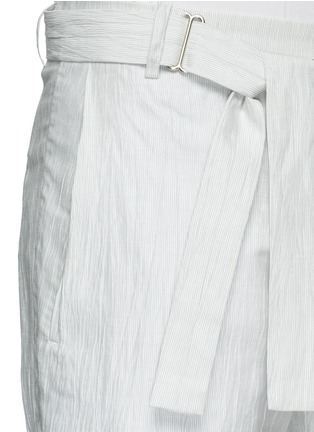 Detail View - Click To Enlarge - FFIXXED STUDIOS - Waist sash cotton stripe dobby pants