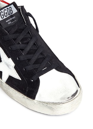 Detail View - Click To Enlarge - GOLDEN GOOSE - Superstar' star patch distressed suede sneakers