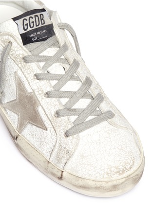 Detail View - Click To Enlarge - GOLDEN GOOSE - 'Superstar' crack effect distressed leather sneakers