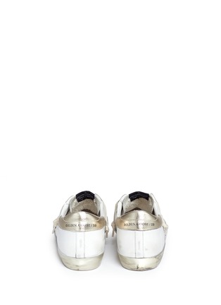 Back View - Click To Enlarge - GOLDEN GOOSE - 'Superstar' metallic star patch smudged leather sneakers