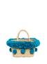 Main View - Click To Enlarge - NANNACAY - Pompom fringe small woven reed tote
