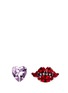 Main View - Click To Enlarge - ANTON HEUNIS - Heart and lips asymmetric stud earrings