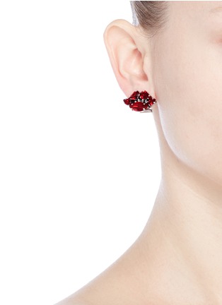 Figure View - Click To Enlarge - ANTON HEUNIS - Heart and lips asymmetric stud earrings
