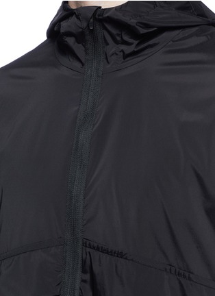 Detail View - Click To Enlarge - SATISFY - Reflective logo print packable windbreaker jacket